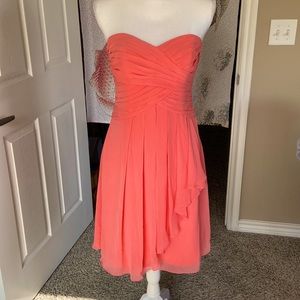 David's Bridal Chiffon F14847 Formal Bridesmaid / Mob Dress pink size 8